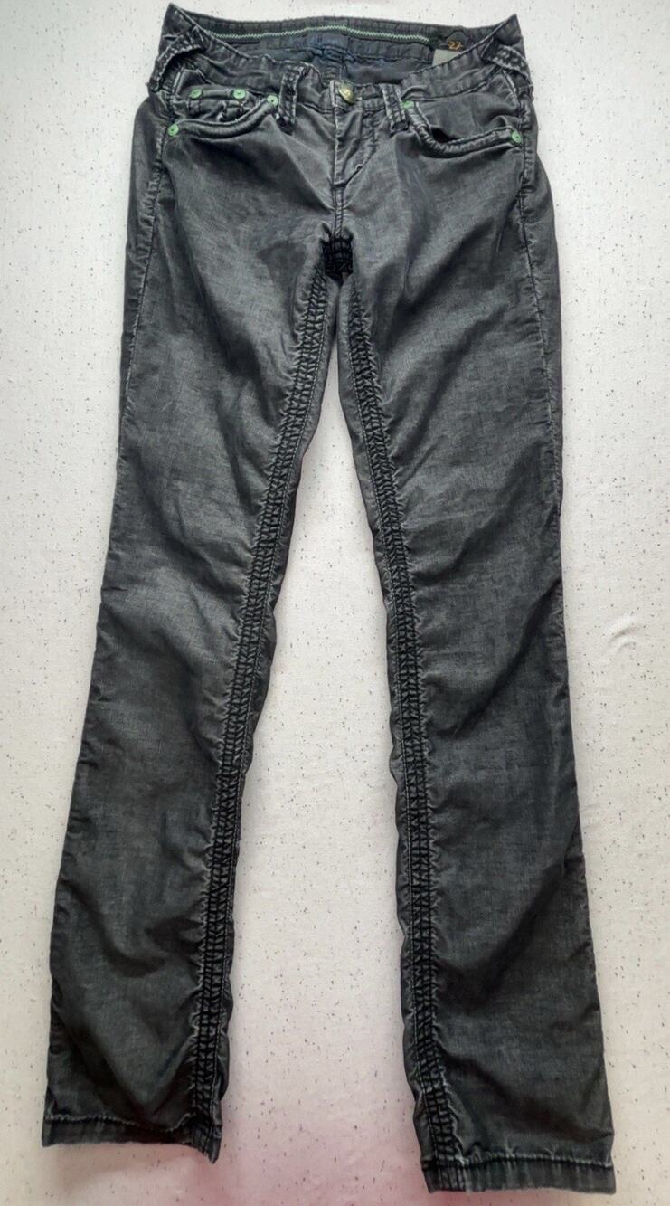 Stitch's Nordstrom Maya Gray Corduroy Straight Leg Jeans Cords Pants Size 27 Y2K